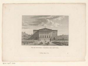 Gezicht op het Palais Bourbon te Parijs