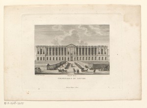 Gezicht op het Palais du Louvre te Parijs