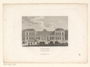 Gezicht op het Palais-Royal te Parijs