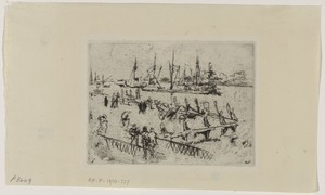 Gezicht op het Papendrechtsche Veer te Dordrecht