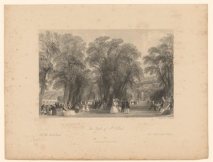 Gezicht op het Parc de Saint-Cloud bij Parijs
