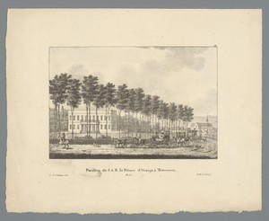 Gezicht op het paviljoen van de prins van Oranje in Tervuren