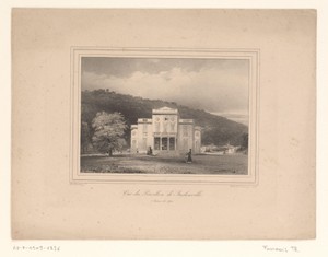 Gezicht op het paviljoen van Juslenville