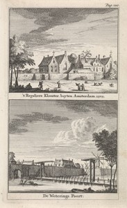 Gezicht op het Reguliersklooster en de Weteringpoort te Amsterdam
