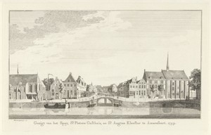 Gezicht op het Sint-Pietersgasthuis en het Sint-Agathaklooster te Amersfoort, 1759