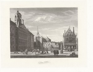 Gezicht op het Stadhuis op de Dam te Amsterdam