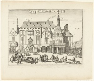 Gezicht op het Stadhuis te Haarlem