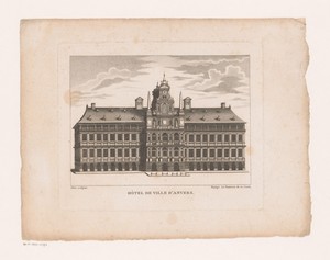 Gezicht op het stadhuis van Antwerpen