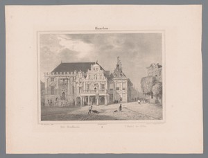 Gezicht op het stadhuis van Haarlem
