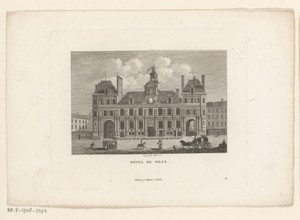 Gezicht op het Stadhuis van Parijs