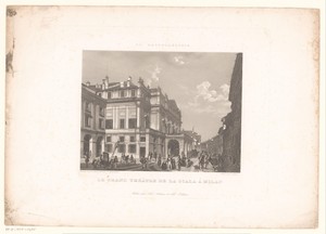 Gezicht op het Teatro alla Scala te Milaan