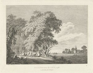 Gezicht op het veerhuis in Krimpen aan de Lek, 1756