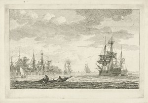 Gezicht op het westelijke havenhoofd van Schiedam