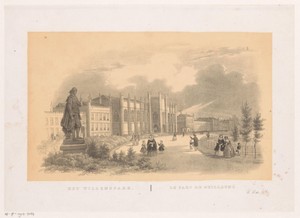Gezicht op het Willemshof in het Willemspark omstreeks 1849