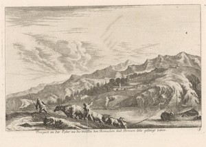 Gezicht op heuvels bij Rome