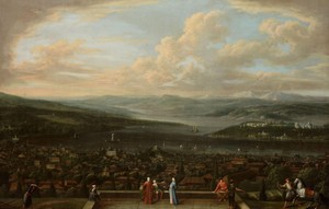 Gezicht op Istanbul vanuit de Nederlandse ambassade in Pera