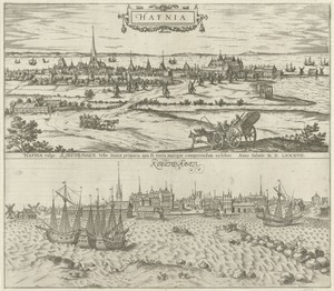 Gezicht op Kopenhagen, landzijde en zeezijde