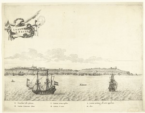 Gezicht op Luanda (rechterhelft), ca. 1641