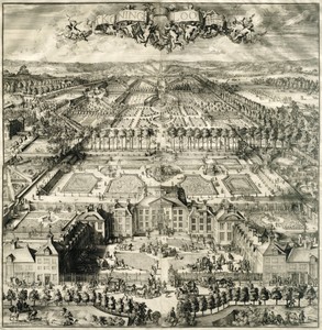 Gezicht op Paleis Het Loo (vanuit vogelvluchtperspectief) (helft?)