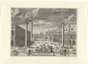 Gezicht op Piazzetta te Venetië, 1585