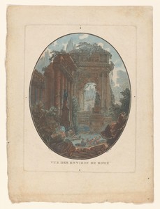 Gezicht op Rome met triomfboog