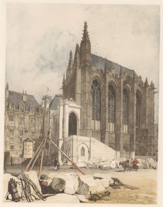 Gezicht op Sainte-Chapelle te Parijs