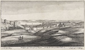 Gezicht op Tanger vanuit het westen