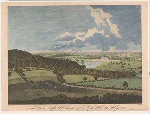 Gezicht op Trentham in Staffordshire