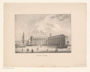 Gezicht op universiteitsgebouw te Luik