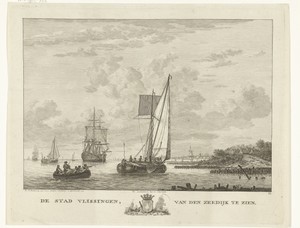 Gezicht op Vlissingen vanaf de zeedijk