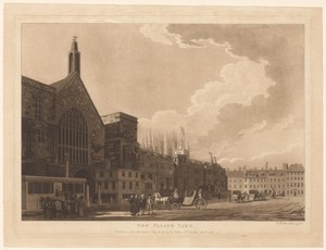 Gezicht op Westminster Abbey vanaf St Margaret's Church