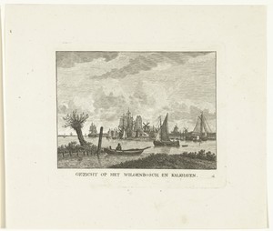 Gezicht op Wilgenbos en Kalkhaven te Dordrecht