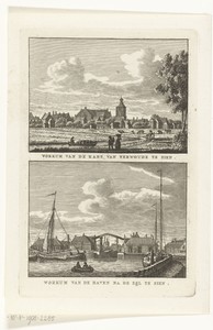 Gezicht op Workum en haven van Workum