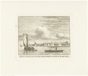 Gezicht over Merwede vanaf Boom langs Melkpoortje op Riedijk