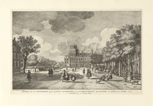 Gezicht vanaf het Buitenhof te Den Haag