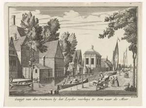 Gezicht vanaf het eind van de Overtoom bij het Leidse veerhuis te Amsterdam