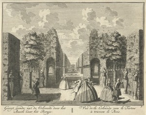 Gezicht vanuit de colonnade op de tuin van Huis ter Meer te Maarssen