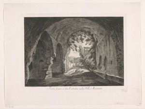 Gezicht vanuit de ingang van Villa Maecenas
