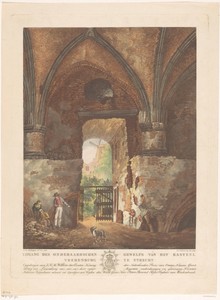 Gezicht vanuit het onderaards gewelf van kasteel Vredenburg in Utrecht