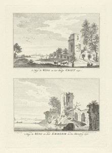 Gezichten op Huis de Wing en de steden Grieth en Emmerik, 1732