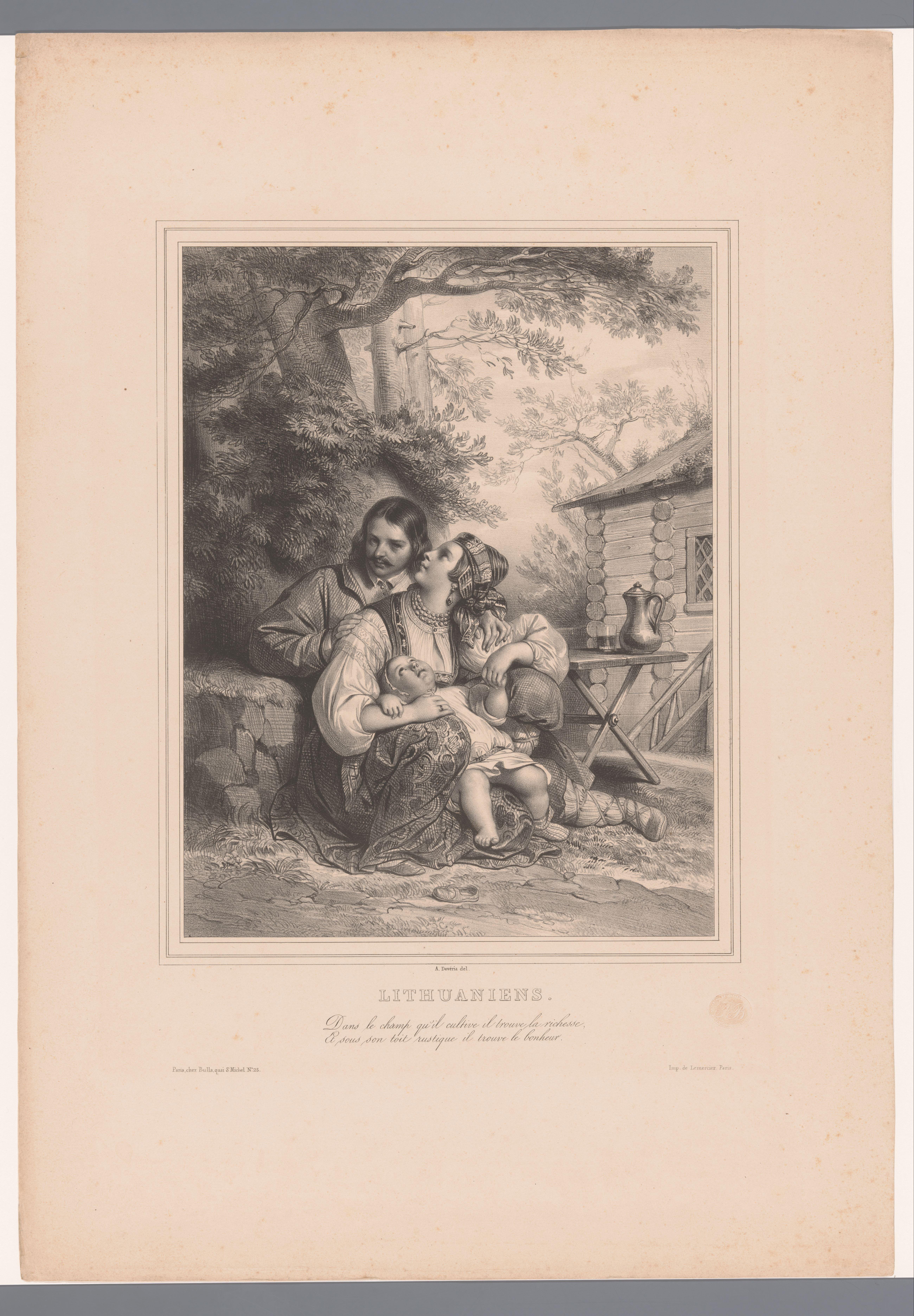 Gezin uit Litouwen by Achille Devéria
