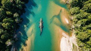 Gharial Aerial River View