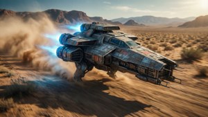 Ghost Speeding Through Desert