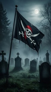 Ghostly Graveyard Flag