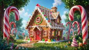 Giant Candy Land Gingerbread House