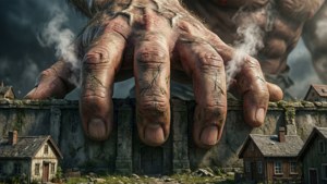 Giant Hand Over Wall