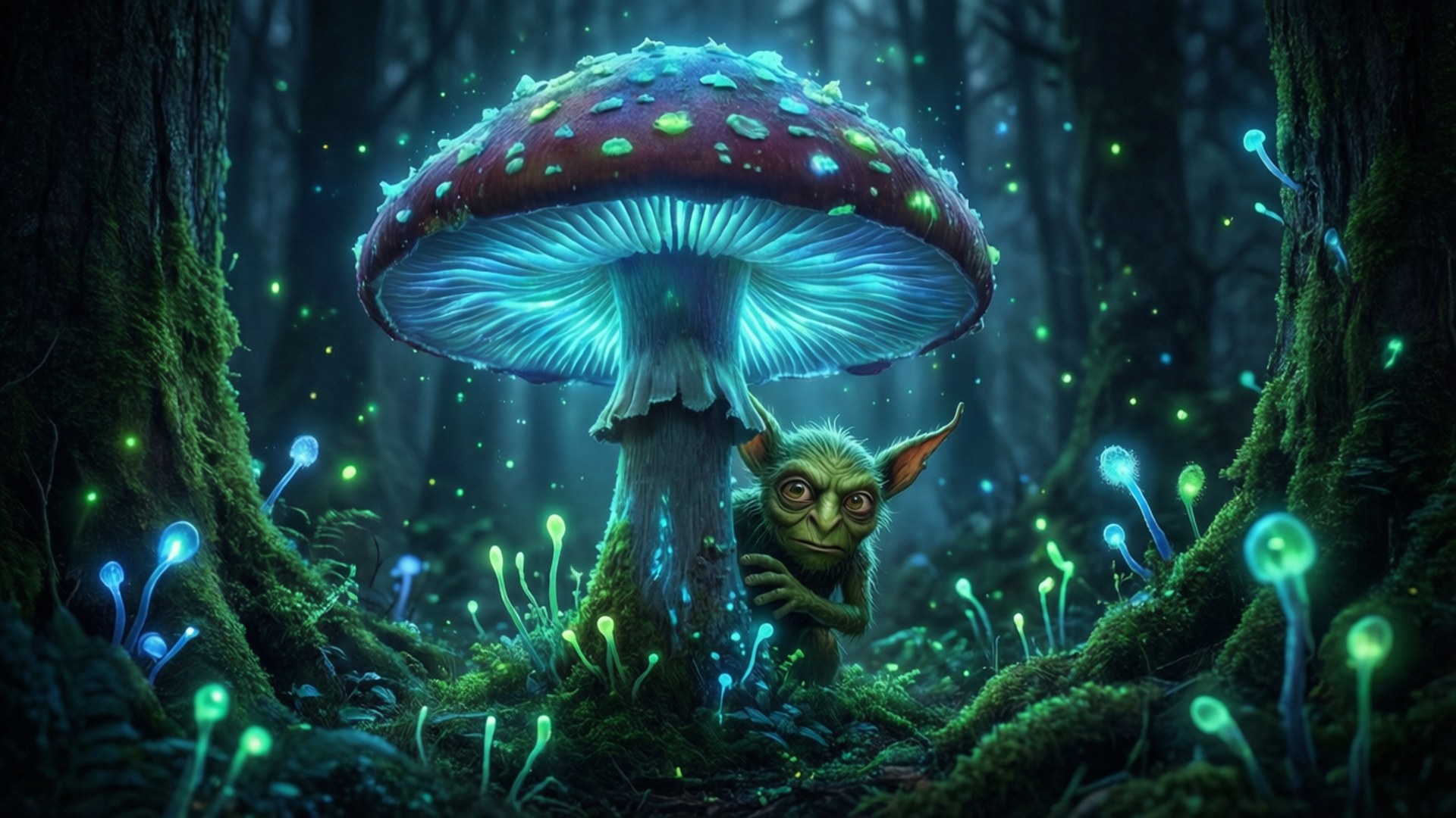 Giant Mushroom Hideout by Wallpapers.art Studio