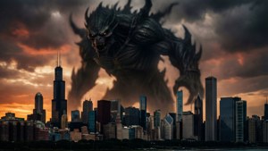 Giant Shadow Over City