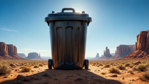 Giant Trash Can Desert
