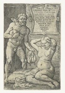 Gierigaard en vrouw met een miskraam